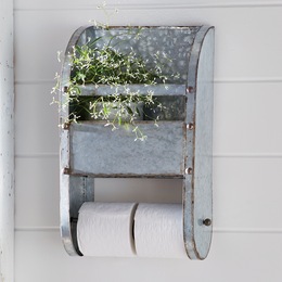 Galvanized Metal Wall Toilet Paper Holder, , large