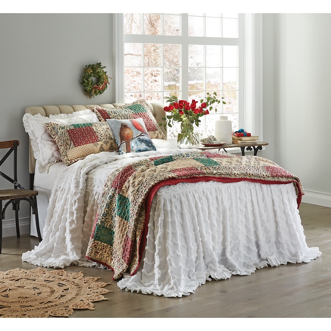 Angelica Ruffle Chenille Bedspread, , large