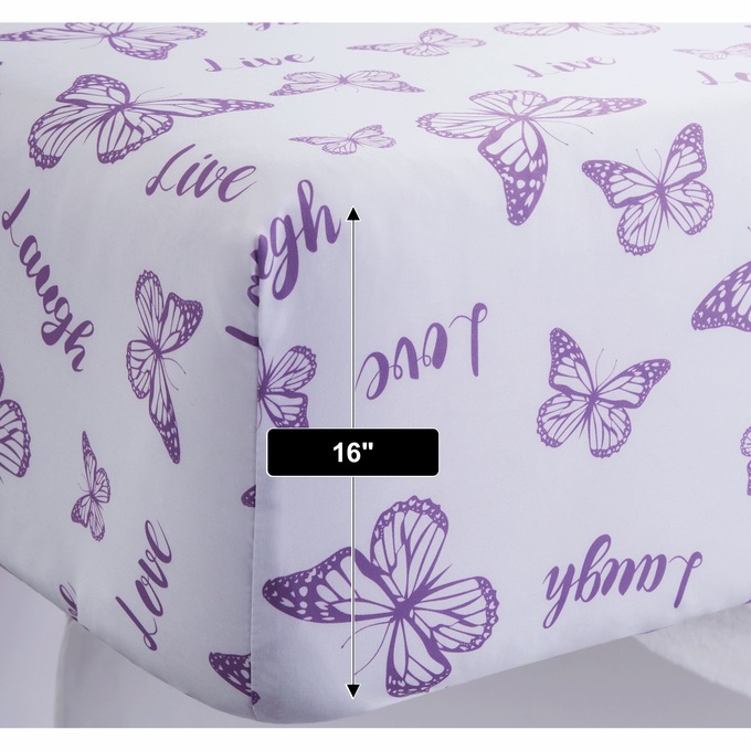 2-Pack Butterfly Sentiments Microfiber Sheet Set, , large