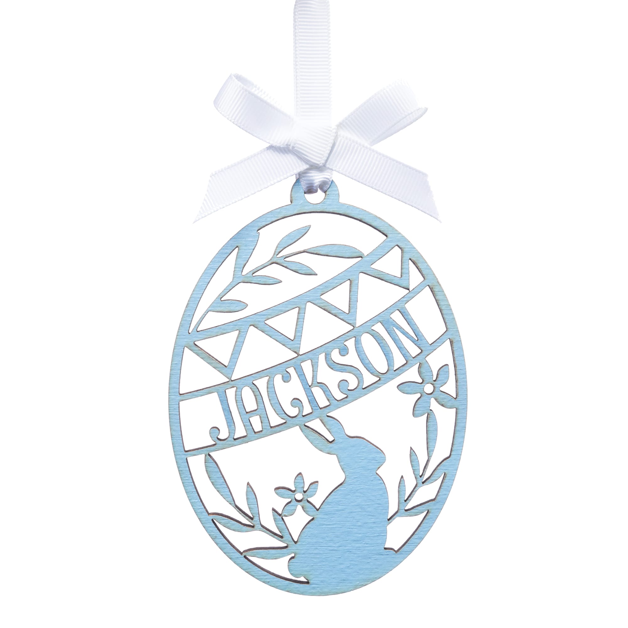 Personalized Laser Cut Easter Egg Keepsake, Blue, large