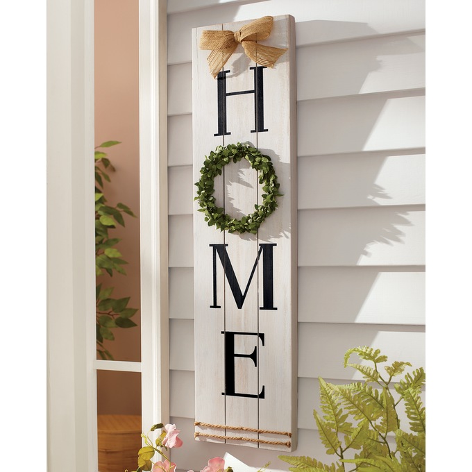 Home with Wreath Wooden Wall Sign | Country Door