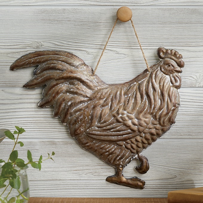 Embossed Rooster Wall Decor Country Door
