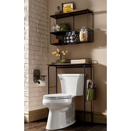 Solid Wood Over The Toilet Storage Shelf Bathroom Organizer Space Saver  Brown