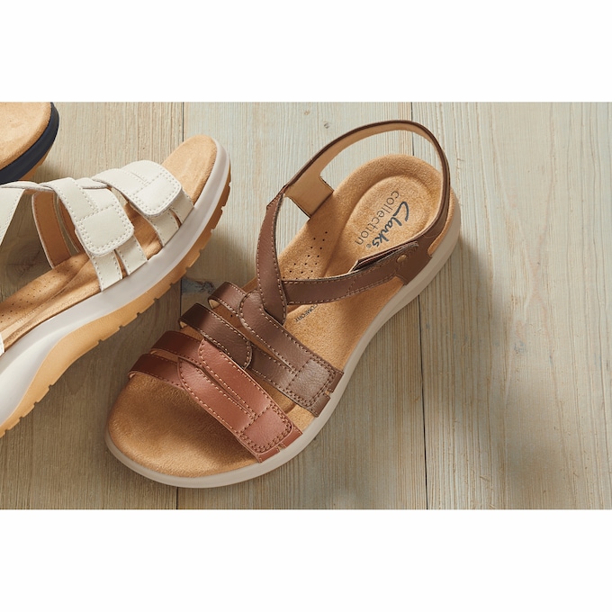 Clarks Leather Maelynn Paige Sandal with Adjustable Fit, , large