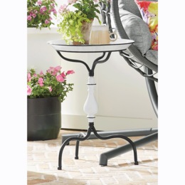 Enamel Spindle Table/Birdbath, , large