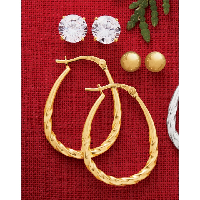 3-Pair Hoop and Stud Earring Set, , large