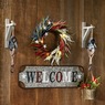 Lit Red, White & Blue Wildflower Wreath, , large
