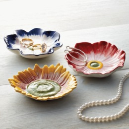 Set of 3 Floral Trinket Trays, , large