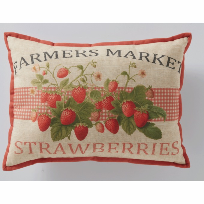 Farm Fresh Strawberries Pillow, , large