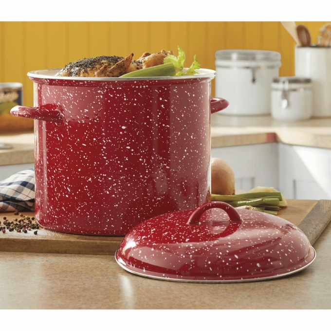 12-qt. Speckled Stockpot with Lid, , large