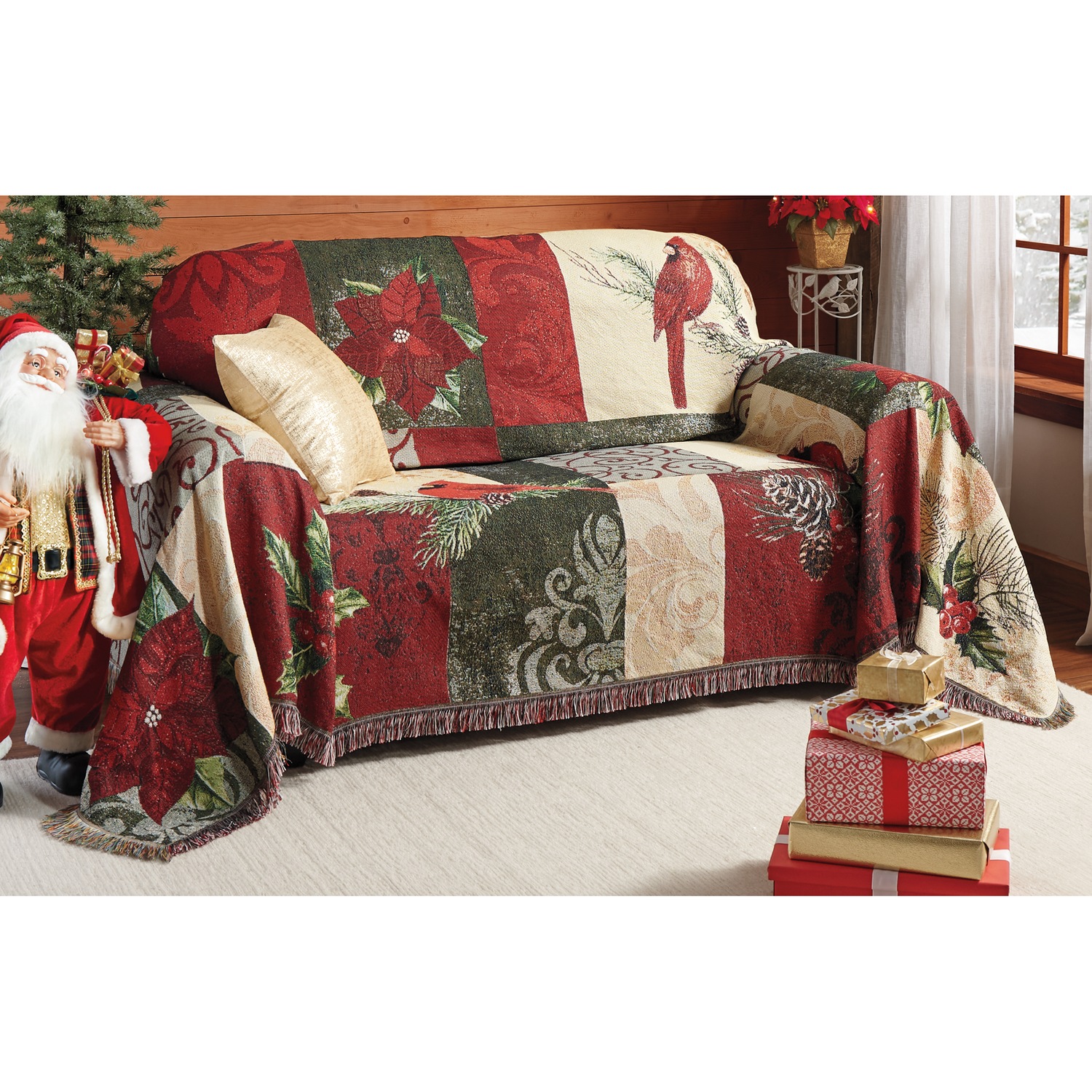Christmas Tapestry Throw Furniture Cover Country Door