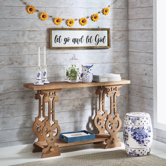 Bennington Wood Console Table, Brown, large