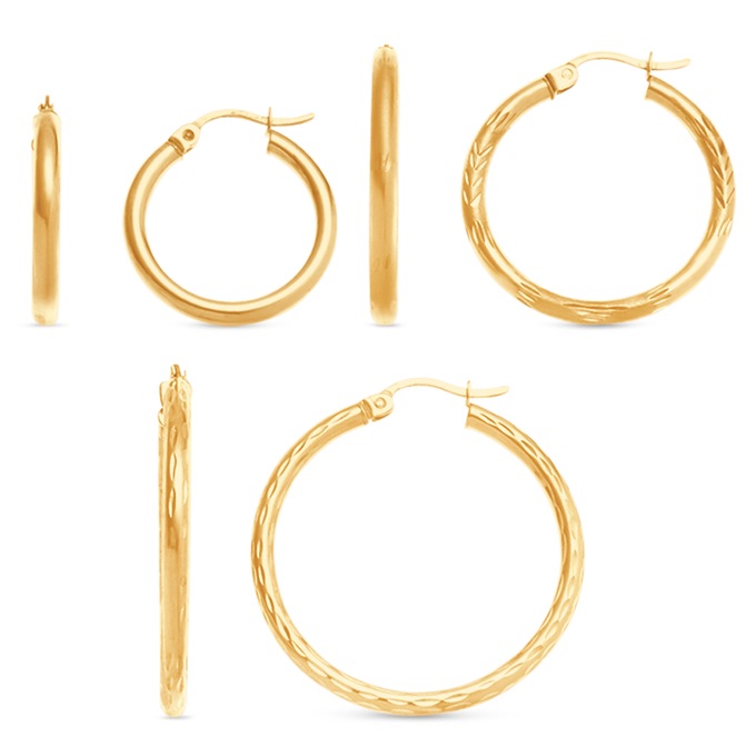 3-Pair Hoop Set, , large