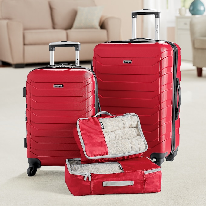 Wrangler 4-Piece Luggage & Packing Cubes Set, , large