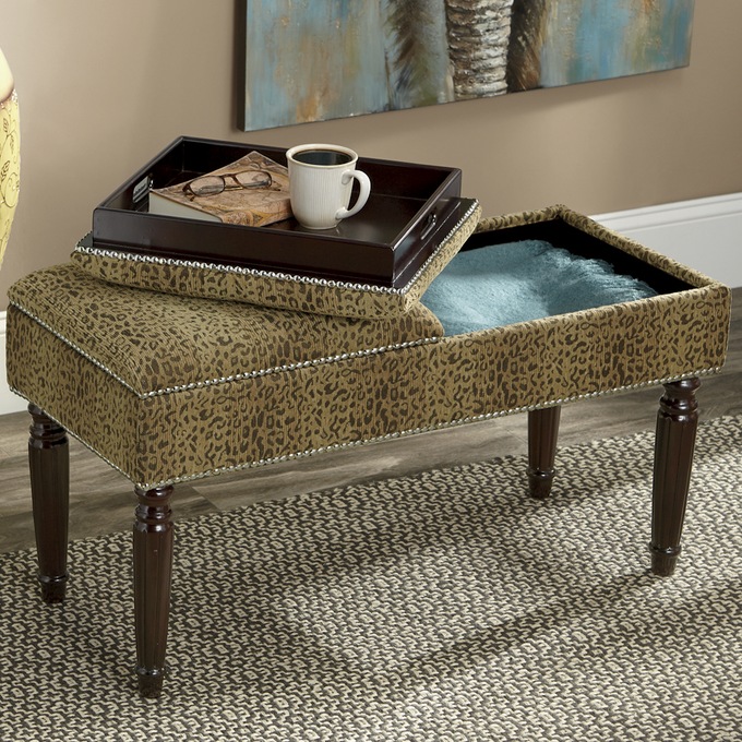 Leopard Storage Bench Country Door