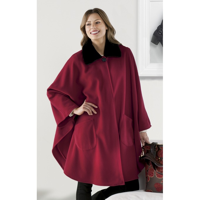 Fleece best sale cape coat