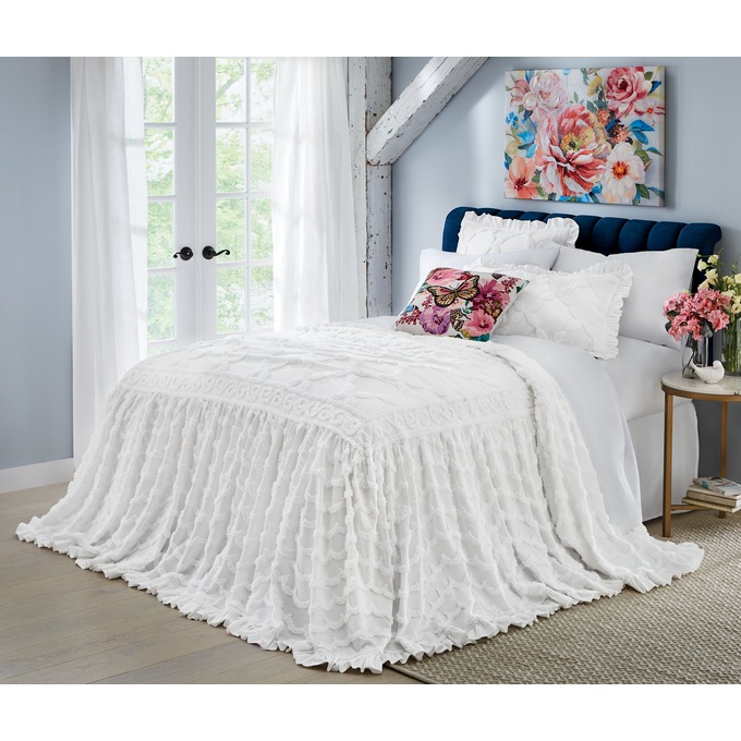Angelica Ruffle Chenille Bedspread, , large