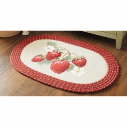 Strawberry Patch Braided Rug - 20&quot; x 30&quot;, , large