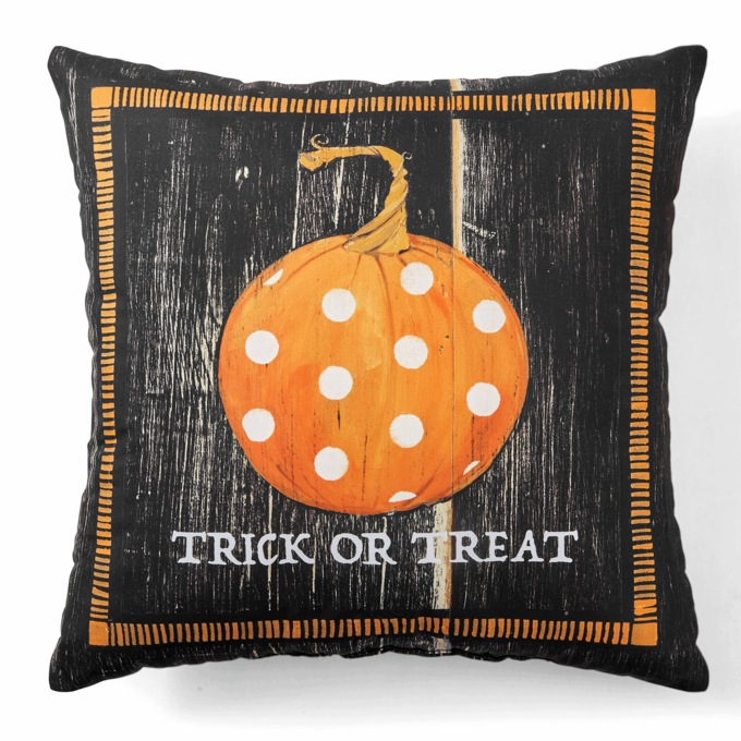 Trick or Treat Halloween Accent Pillow, Black, large