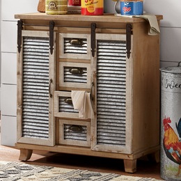 Furniture Rustic Farmhouse Modern Country Door Chester Galvanized Barn Door Shutter Cabinet Large