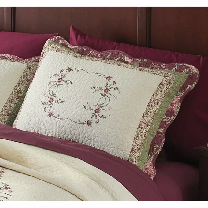 Brooke Embroidered Quilted Sham, , large