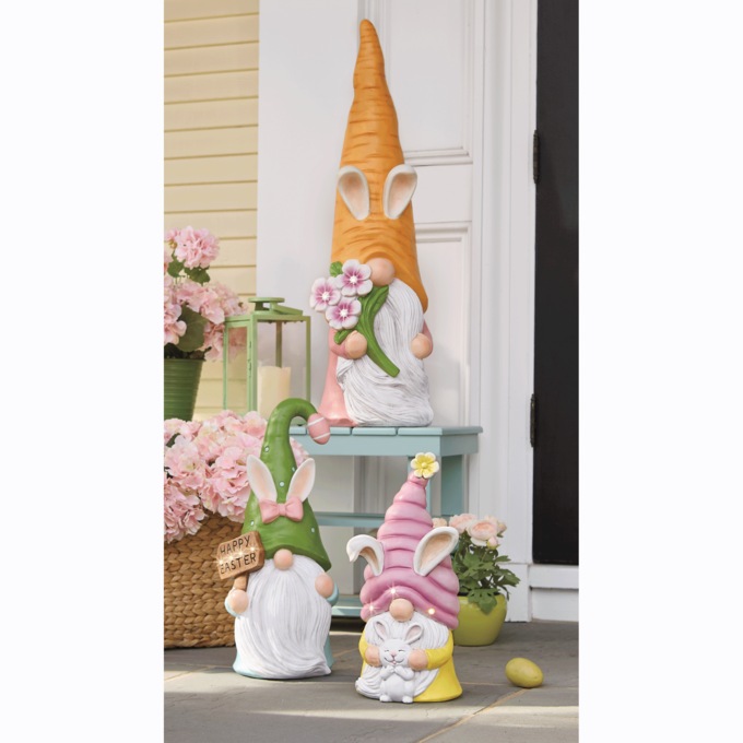 Set of 3 Large Easter Bunny Gnomes, , large
