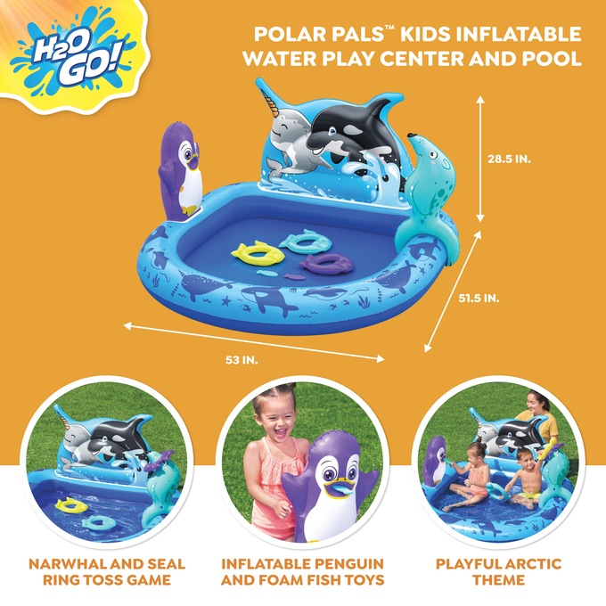 Bestway H2OGO! Polar Pals Kids Inflatable Water Play Center, , large