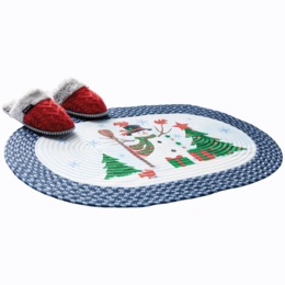 Snowman Braided Kitchen Mat - 20&quot; x 30&quot;, , large
