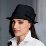 Perforated Bow Fedora, , large