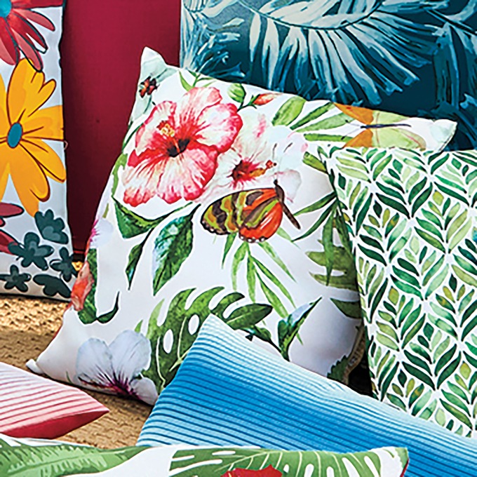 Outdoor Pillow, Butterfly Floral, large