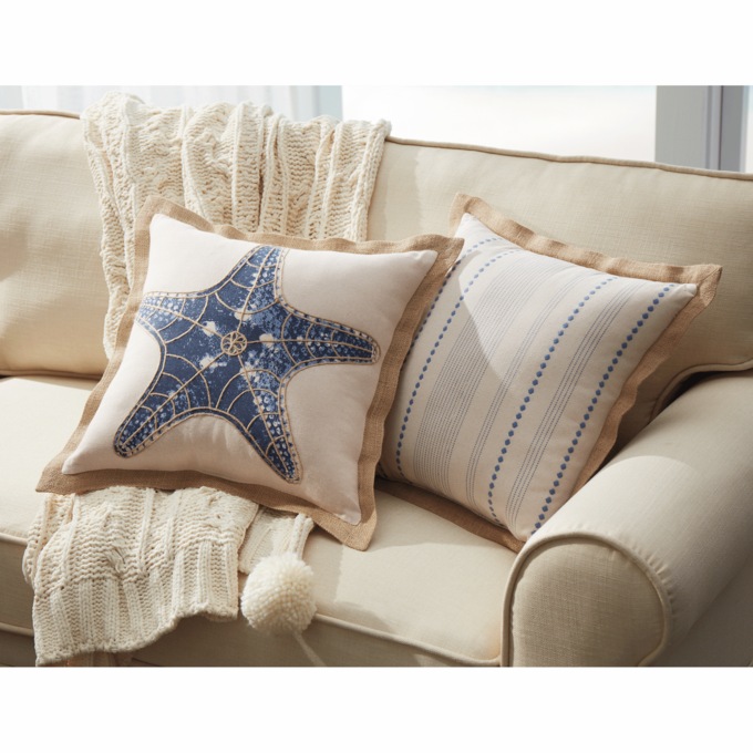 Coastal Starfish Accent Pillow, , large