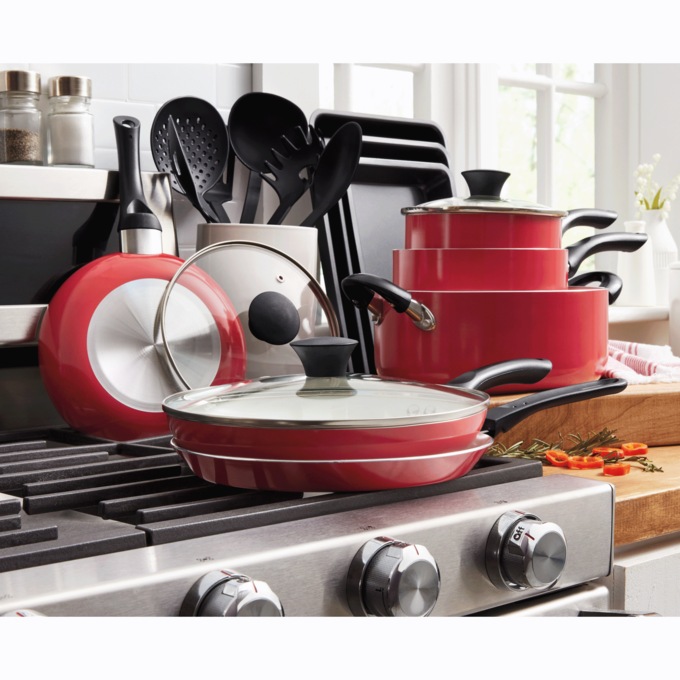 18-Piece Aluminum Ceramic Cookware Set, , large