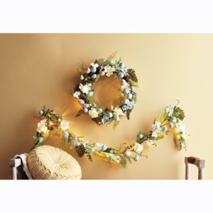 Lit Easter Wreath and Garland &mdash; Buy Both and Save, , large