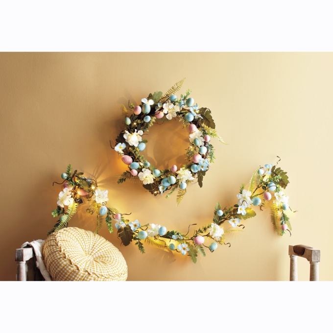 Lit Easter Wreath, , large