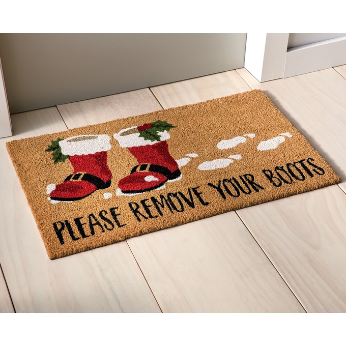 Santa Boots Coir Mat - 18" X 30", , large