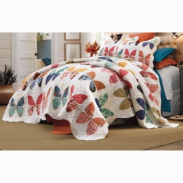 Butterfly Patch Quilt and Sham, , large