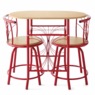 3-Piece Colorful Bistro Dining Set with Swivel Chairs, Red, large