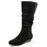 Amanda D'Laurie Tall Scrunch Boot: Rich Faux Suede with 1" Wedge Heel, , large