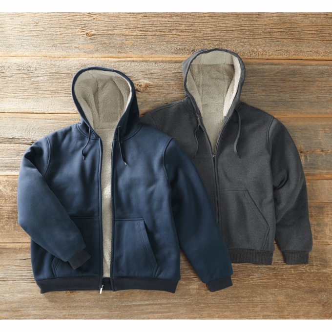Fleece-Lined Hoodie, , large