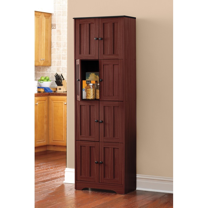 Katie Tall Cabinet with 8 Doors, Black Cherry, large