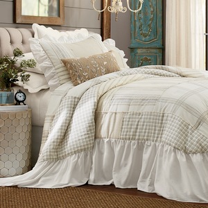 Raleigh Skirted Bedspread, , large