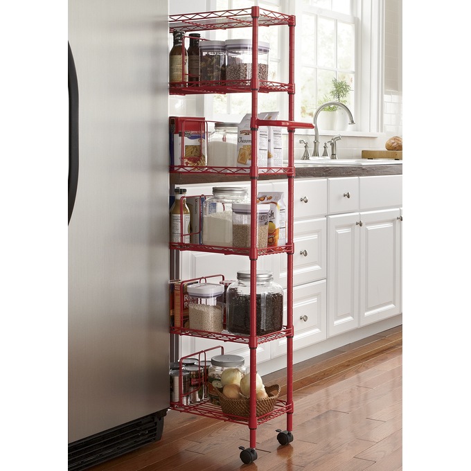 Metal Thin Rolling Pantry Country Door