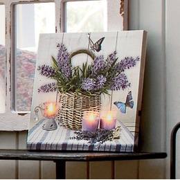 Lit Calming Lavender Canvas, , large
