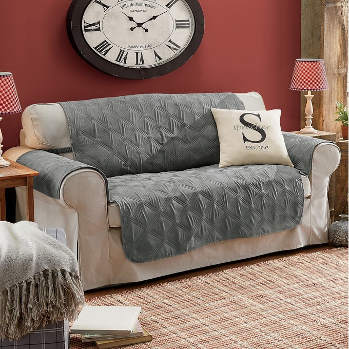 Faux-Suede Waterproof Secure-Fit Furniture Protector, , large