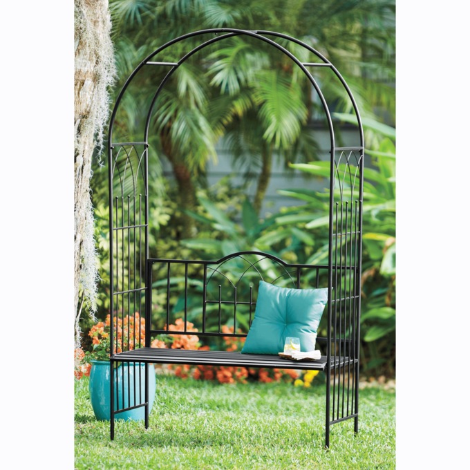 Garden Bench With Arch, , large