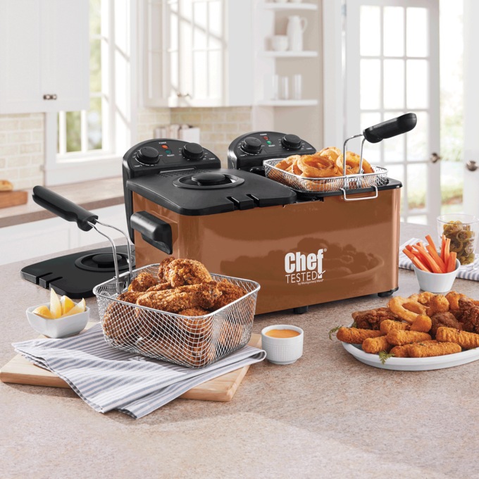 Chef Tested Double Tank Deep Fryer by Wards, , large