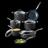 Guy Fieri Flavortown 12-Piece Laser Titanium Cookware Set, Black, large
