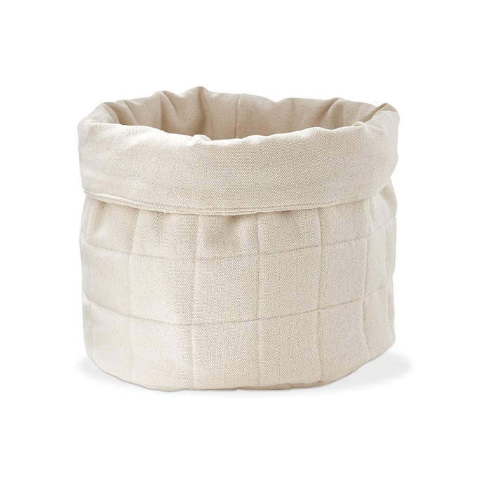 Quilted Bread Basket, Beige, large