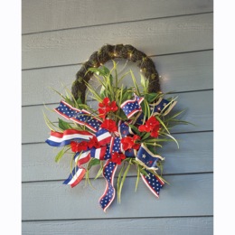 Lit Americana Wreath, , large