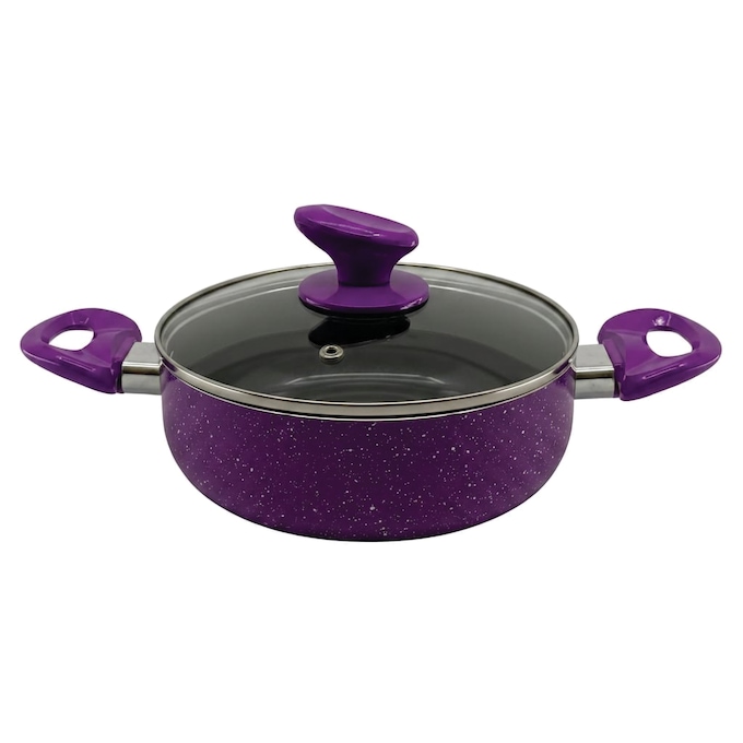 Chef Tested 11-Piece Granite Ceramic Nonstick Cookware Set, Purple, large